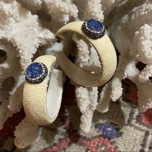 Genuine Stingray & Druzy hoops